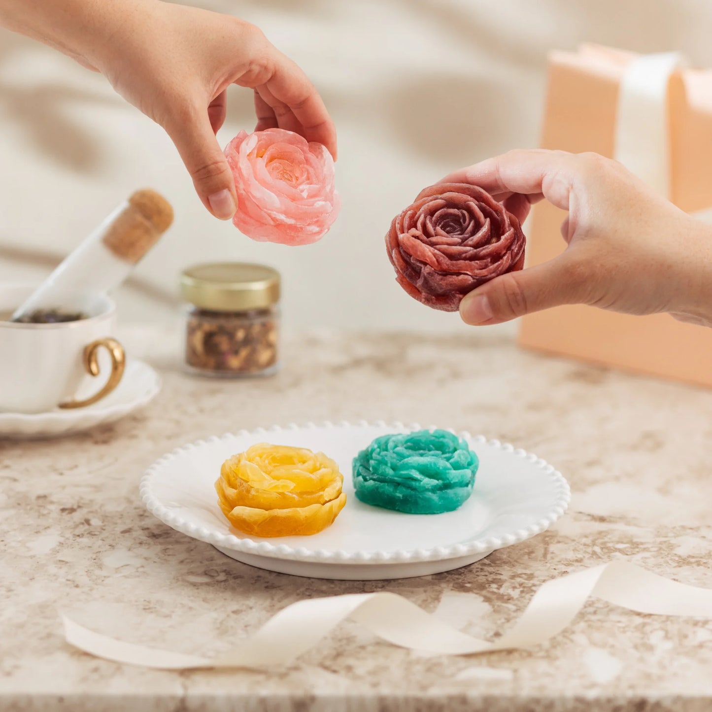 Coffret Pivoine - 4 Fleurs Gourmandes