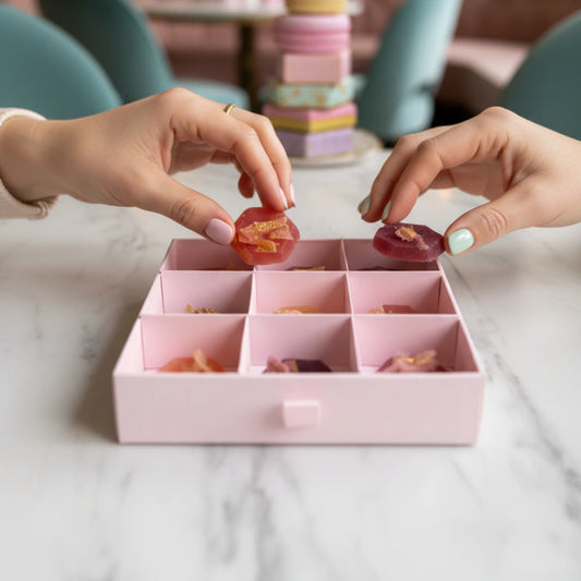 Clean di 9 cristalli commestibili con frutta rossa