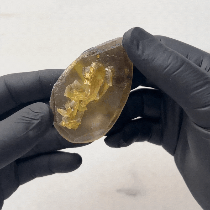 Eetbaar kristal met passievrucht