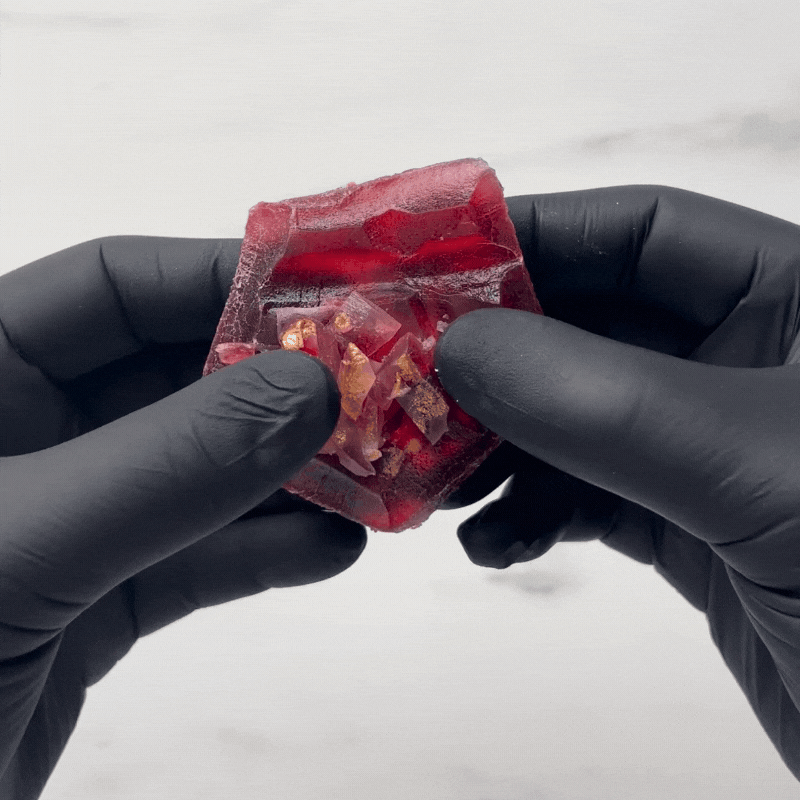 Cristal Comestible au Thé Fraise/Grenade