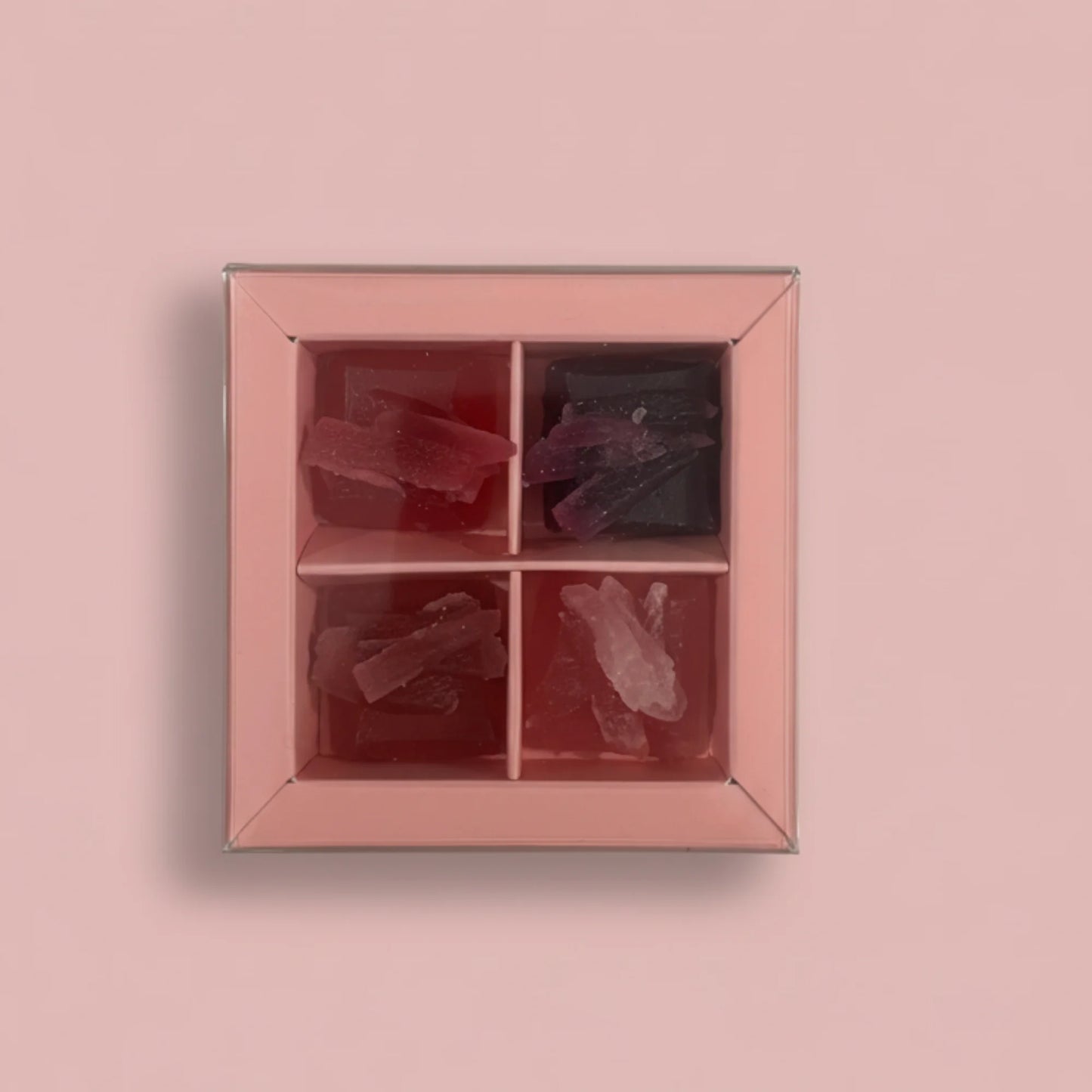 Mini Box of 4 edible crystals with Red Fruits
