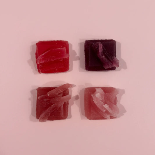 Mini Box da 4 cristalli commestibili ai Frutti Rossi