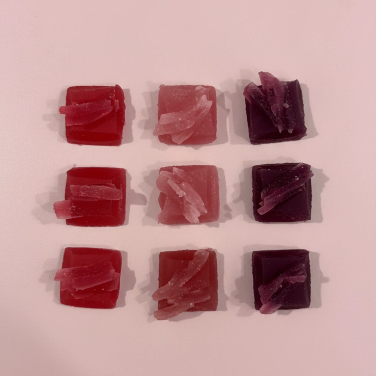 Mini Box da 4 cristalli commestibili ai Frutti Rossi