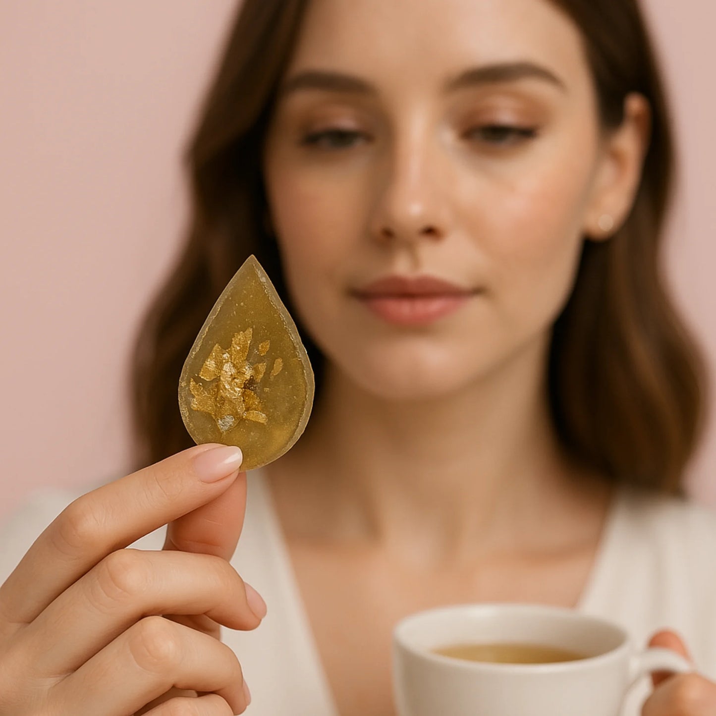 Edible crystal with passion fruit