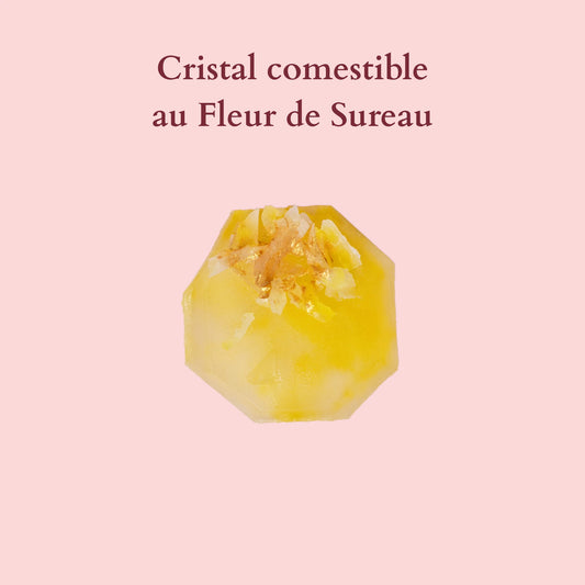 Eetbaar kristal met elderflowers