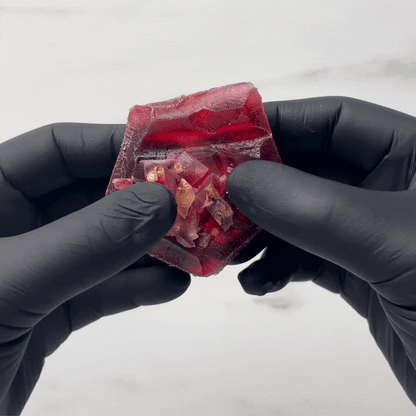 Cristallo Commestibile  con tè alla fragola/granata
