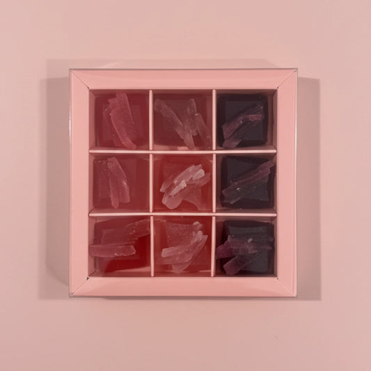 Mini Box da 4 cristalli commestibili ai Frutti Rossi