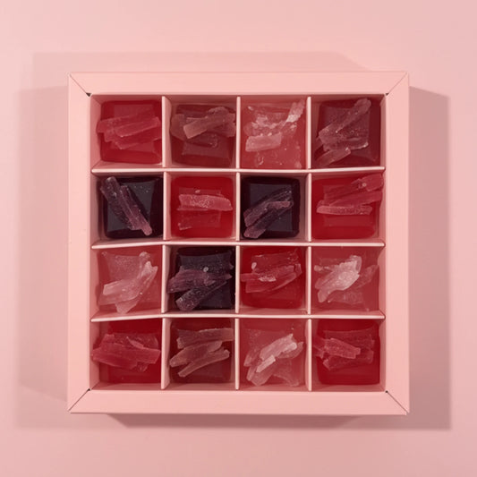 Mini Box da 4 cristalli commestibili ai Frutti Rossi