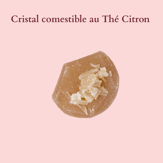 Eetbaar kristal met citroenthee